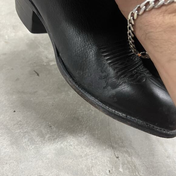 Lucchese 2000 Series Cowboy Boots Men’s 10.5 D Black Leather Western - Picture 9 of 10